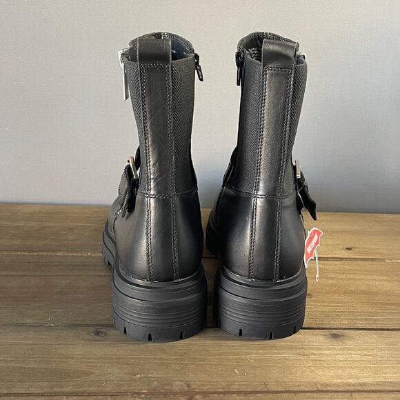 Blondo Garnet Waterproof Boots Women's Size 9.5M Black Leather Lug Sole Moto - Picture 6 of 13